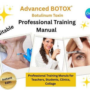 BOTOX® ADVANCED Editable Professional Training Manual  - Tutors/Student - Class Pack . Questions /Answers/Worksheets/Lesson Plans, Feedback