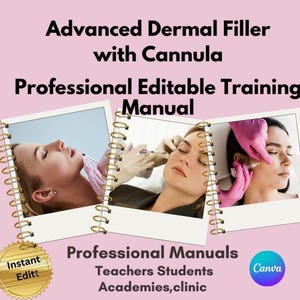 Dermal Filler Cannula Training Manual: Editable Guide, Lesson Plans (Digital Download)