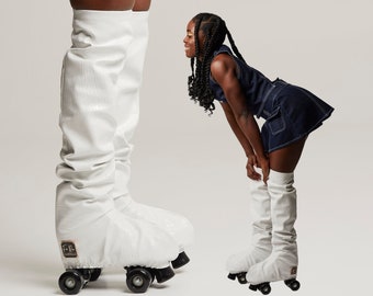 Roller Skate Cover, Go-Go Boots, Leather Cover, White Cover, Skate,  Roller Skate, Go Go Boot