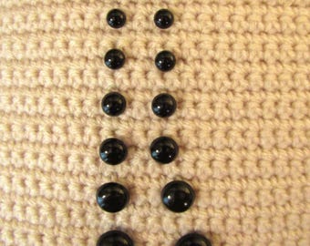 Black Safety Eyes for Crochet, Amigurumi, Doll Making (5mm-20mm Sizes Available)
