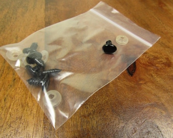 12mm Black Oval Safety Eyes & Noses with Washers - Amigurumi Supplies