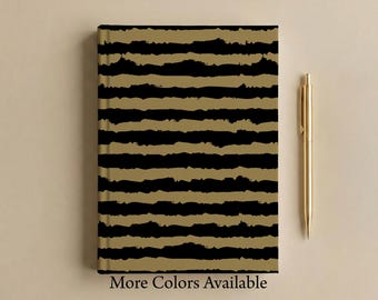 Brush Stroke Stripe Journal Modern Abstract Pattern Hardcover Matte Notebook