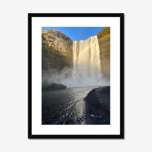 Skógafoss Waterfall, Iceland, Framed Art Giclee Print, Photography, Wall Art