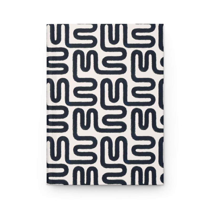 Cuaderno de tapa dura Winding Roads, diseño abstracto moderno con acabado mate. imagen 3