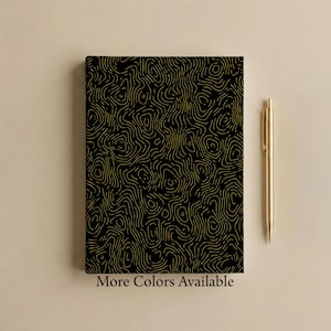 Topography Pattern Journal Modern Abstract Lines Hardcover Matte Notebook