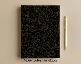 Topography Pattern Journal Modern Abstract Lines Hardcover Matte Notebook
