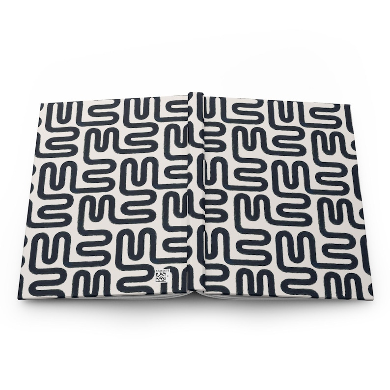 Cuaderno de tapa dura Winding Roads, diseño abstracto moderno con acabado mate. imagen 6