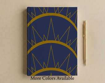 Art Deco Hardcover Journal Geometric Notebook Chrysler Inspired Design Elegant Lined Notebook
