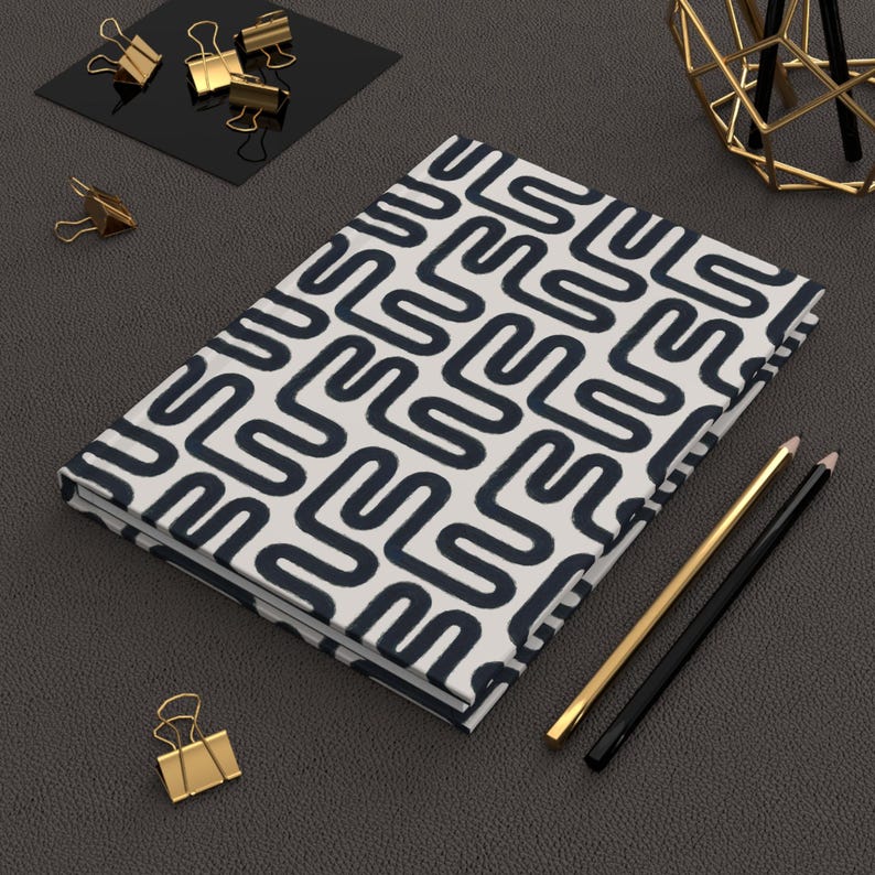 Cuaderno de tapa dura Winding Roads, diseño abstracto moderno con acabado mate. imagen 7