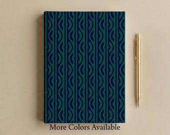 Modern Art Deco Journal, Geometric Aesthetic Lined Hardcover Notebook