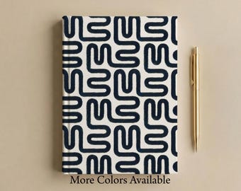 Winding Roads Hardcover Journal, Modern Abstract Matte Notebook