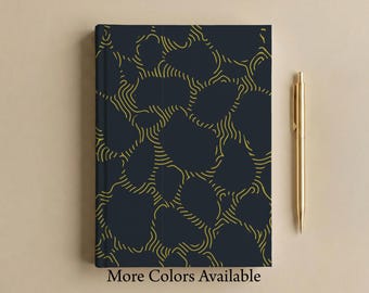 Modern Water Surface Pattern Journal Minimal Organic Design Hardcover Matte Notebook