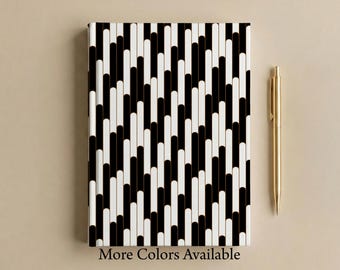 Art Deco Arches Journal, Black Gold Aesthetic Lined Hardcover Notebook