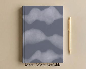 Cascades Pattern Hardcover Journal, Modern Flowing Lines Matte Notebook