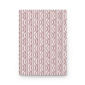 Modern Art Deco Hardcover Matte Journal l Blush & White - Free US Shipping