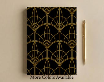 Art Deco Scallop Hardcover Journal Matte Notebook Geometric Pattern