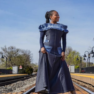 Denim maxi dress