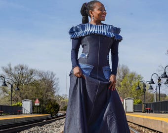 Denim maxi dress