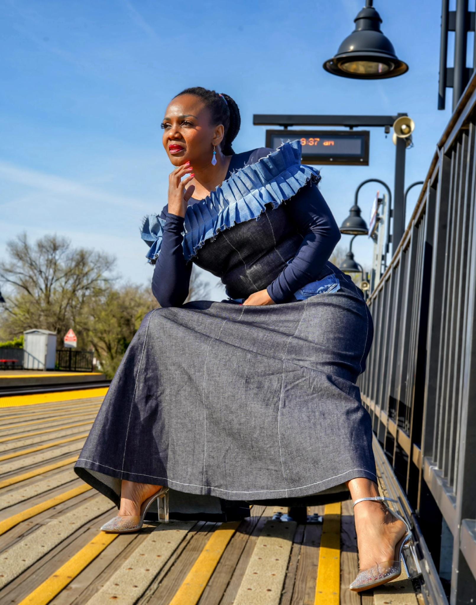Light Denim Maxi Dress