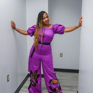 Flower cutouts jumpsuit
