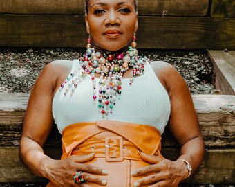 Drop beads necklace set