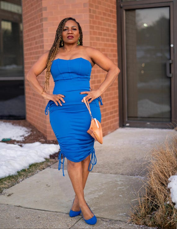 Vestito Midi Tubino Con Lacci Laterali Vestiti Corti Manica Lunga Sale