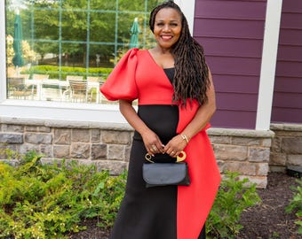 White/red Dress With a Bow - Etsy