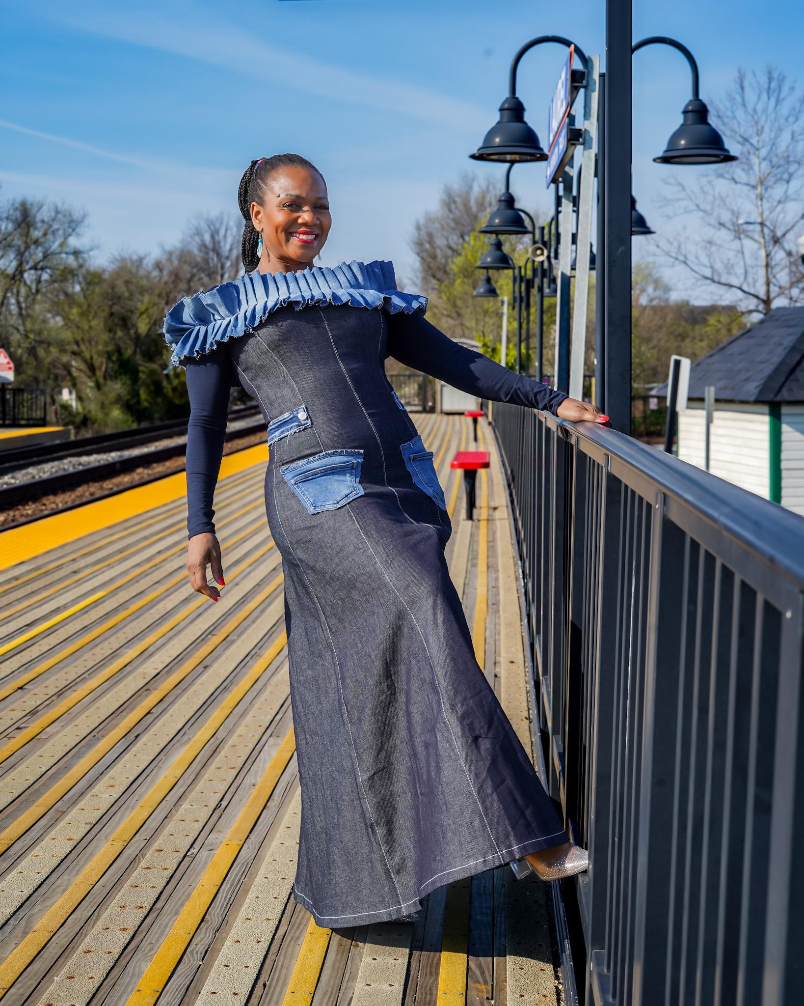 Oorja Denim Maxi Dress main image 0