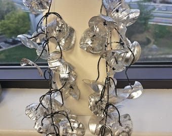Big water lilly necklace - upcycled plastic bottles