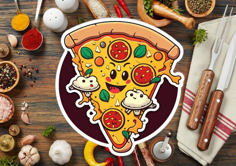 Pizzaa Sticker Pizza Sticker - Etsy