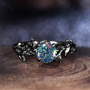 Black Gold Natural Black Opal Ring Black Opal Ring Fire Opal Ring Black Fire Opal Ring Oval Black Opal Ring- October Birthstone Ring