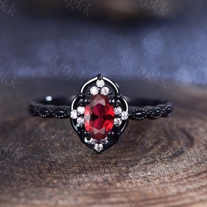 Oval Rubin Ring, 14K Roségold Vermeil Edelstein Verlobungsring für Frauen, zierliche Versprechen Ring Juli Birthstone Jahrestag Geschenk für sie