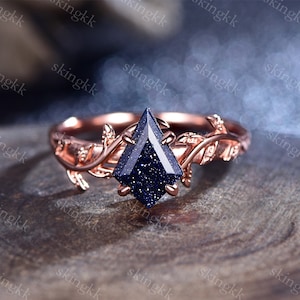 Orion Nebula Ring,Matching Promise Rings for Couples,Kite gemstone,Blue Sandstone Rings Engagement Ring Anniversary Gift,Gifts for Her