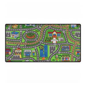 City Rug Schreibtischmatte - Bunt Lustig Nostalgischer Scherz Arbeitsplatz Accessoire, Büro Maus Pad, Computer Schreibtisch Dekor, Geschenk für die Arbeit von zu Hause aus, Büro
