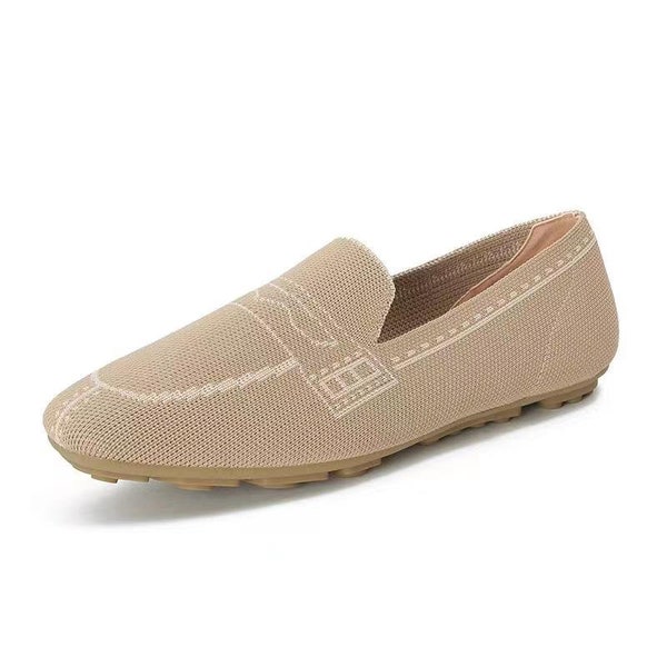 Women's Flats Shoes Round Toe Knit Ballet Comfortable Dressy Slip On Flat Ladies Knit Moccasin Womens Shoes Dressy Casual Low Heel