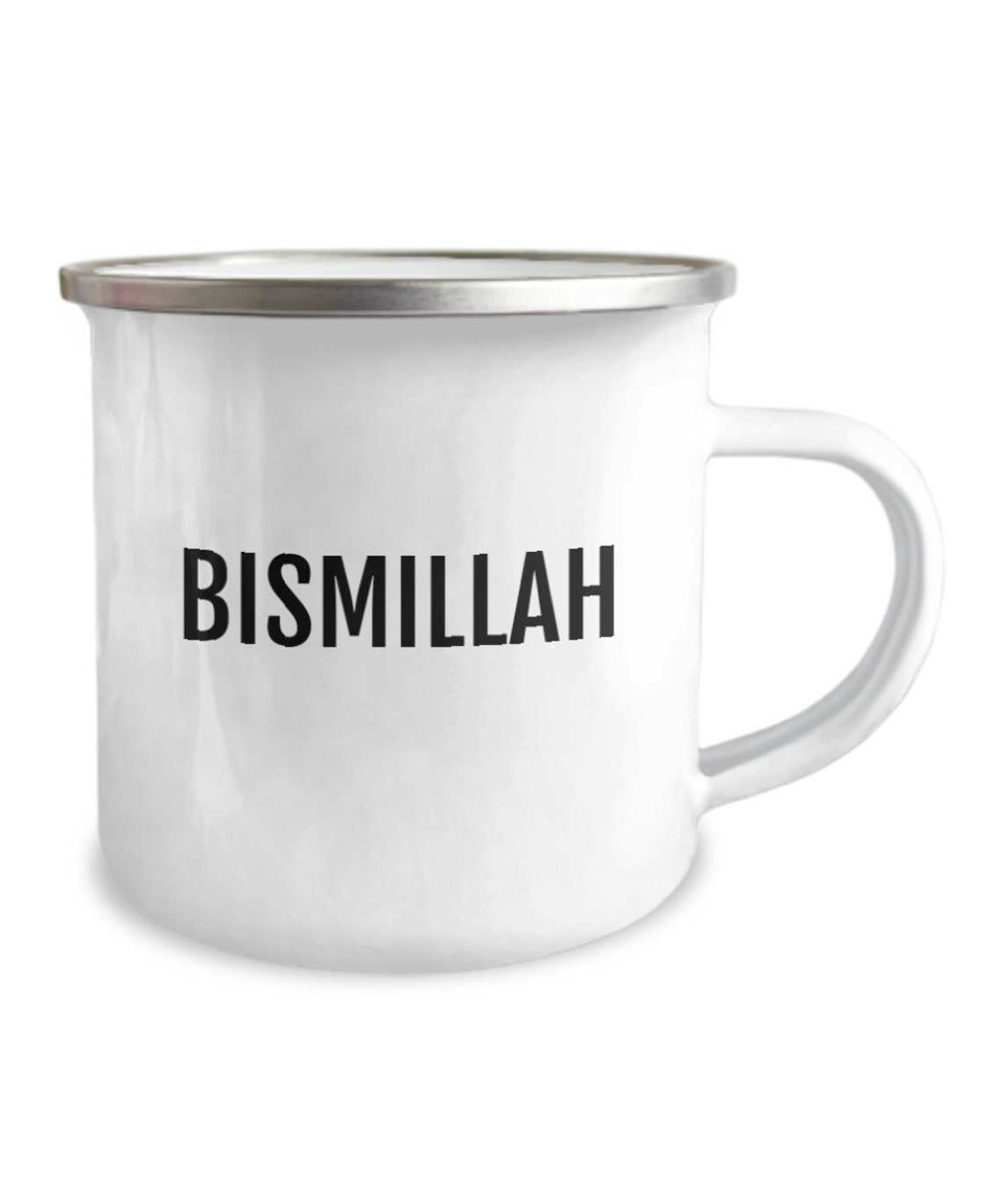 BISMILLAH COFFEE MUG Religious Tea Cup Enamel Camper Coffee Mug Islamic