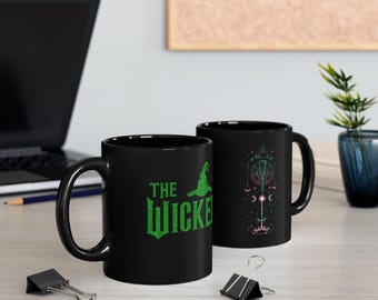 Caneca dupla face de Elphaba, Galinda, do musical Wicked, Desafiando a Gravidade, Transformada para Sempre, Fã de Filmes de Bruxa, Loira, Mudança para o Bem, Bruxa, Filme