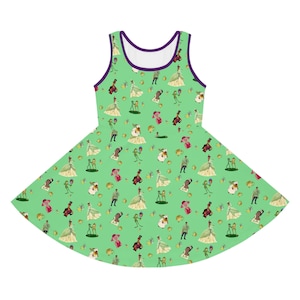 Girls Dress, Frog, Skater Dress, Princess and Frog, Tiana, Sun Dress, Summer Dress, Cruise Dress, Theme Park, Fun Dress, Sleeveless, Sun