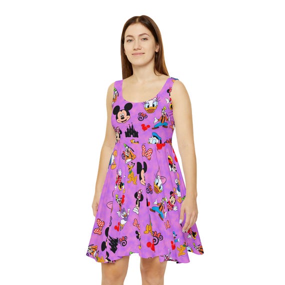 Ladies Disney Dress, Skater Dress, Ladies Dress, Summer Dress, Cruise Dress,  Mickey, Theme Park, Fun Dress, Mickey, Minnie, Sleeveless, Anna - Etsy