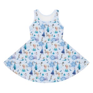 Girls Disney Dress, Elsa, Skater Dress, Frozen, Sun Dress, Summer Dress, Cruise Dress, Theme Park, Fun Dress, Princess, Sleeveless, Sun