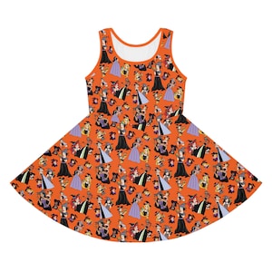Girls Disney Dress, Halloween, Skater Dress, Mickey, Sun Dress, Disney Dress, Cruise Dress, Theme Park, Fun Dress, Princess, Sleeveless, Boo