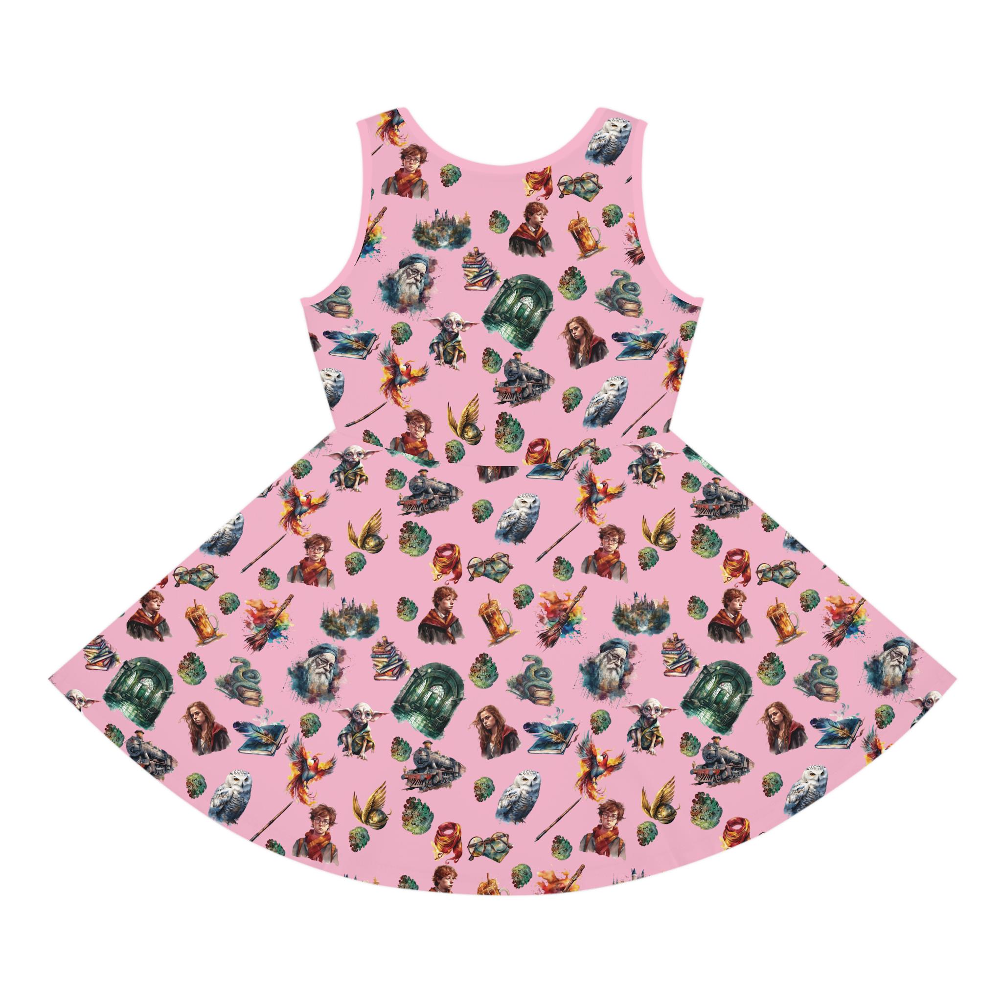 harry potter hogwarts landscape skater dress Harry Potter Inspired, Skater Dress, Universal, Epic, Wizarding World,  Girls Dress, Summer Dress, Hermione, Theme Park, Hogwarts, Hallows