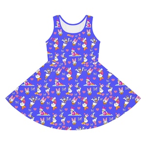 Girls Disney Dress, Daisy, Skater Dress, Daisy Duck, Sun Dress, Disney Dress, Cruise Dress, Theme Park, Fun Dress, Princess, Sleeveless, Fun