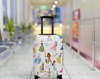 Funda de equipaje Disney, Princesas, Autógrafos, Accesorios de viaje, Funda de equipaje para niños, Funda de equipaje para mujeres, Funda de maleta, Crucero, Parques