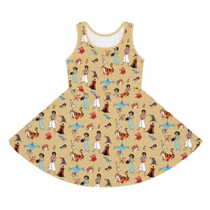 Girls Disney Dress, Jasmine, Skater Dress, Aladdin, Sundress, Disney Dress, Cruise Dress, Theme Park, Fun Dress, Princess, Sleeveless, Jafar