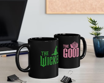 Elphaba, Galinda, Wicked Musical Mug 2-sided, Defying Gravity, Changed For Good, Wizard Movie Fan, Blonde, Change for Good, Witch, Movie