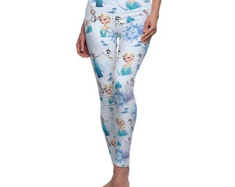 Women's Leggings, Disney Leggings, Frozen Yoga Pants, Disney Yoga Pants, Yoga Pants, Yoga Leggings, Slim Fit Yoga, Theme Parks, Anna & Elsa