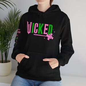Moletom com capuz Elphaba, Galinda, do musical Wicked, Desafiando a Gravidade, Transformada para Sempre, Fã de Filmes de Mágica, Unissex, Time Galinda, Bruxa, Filme, Oz
