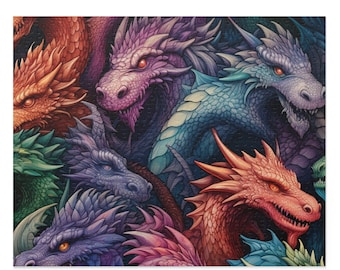 Drachen Puzzle, Puzzle für Erwachsene, Geschenk für Ihn, Geschenk für Sie, lustiges Puzzle, Puzzle für Freunde, einzigartiges, originelles Puzzle, Puzzle-Liebhaber