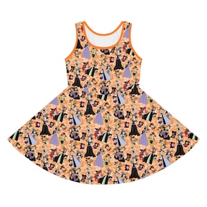 Girls Disney Dress, Halloween, Skater Dress, Mickey, Sun Dress, Sundress, Cruise Dress, Theme Park, Fun Dress, Princess, Sleeveless, Spooky
